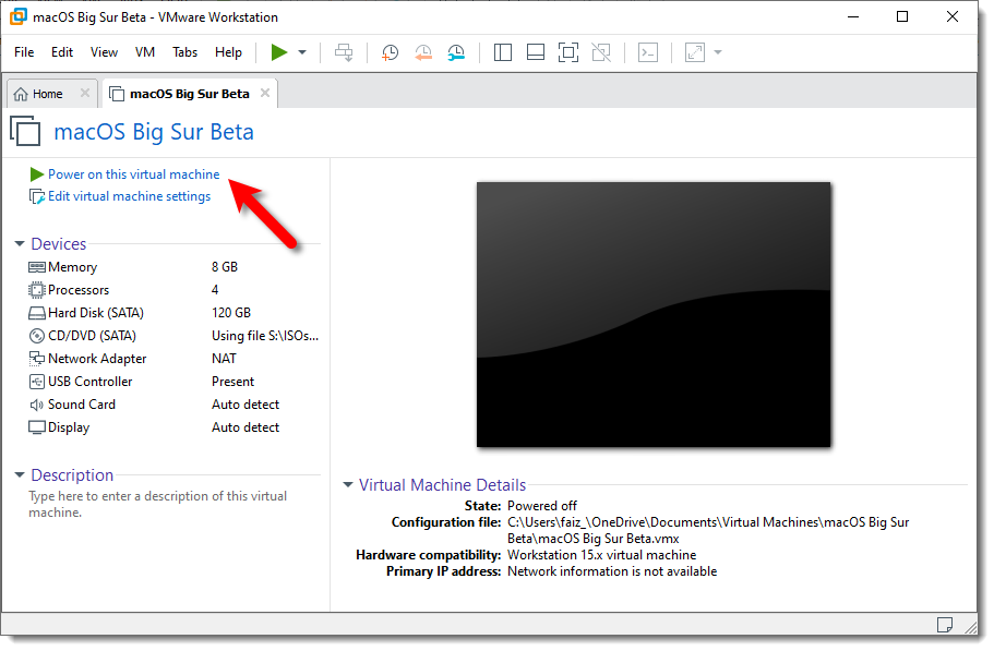 Start Macos Big Sur Vm
