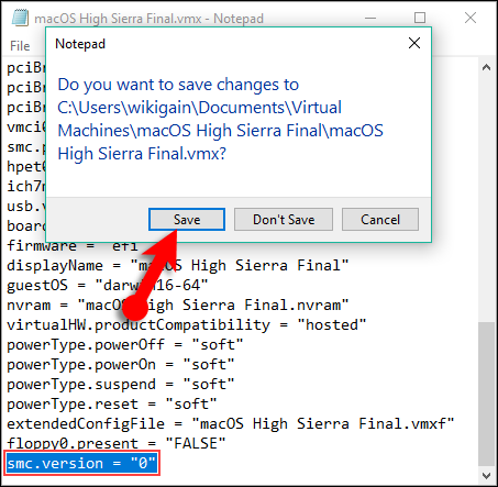 Edit Vmx Save