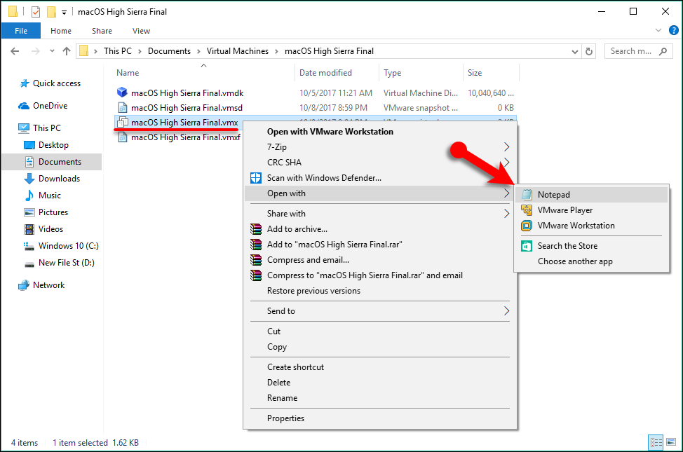 Open The Vmx With Notepad