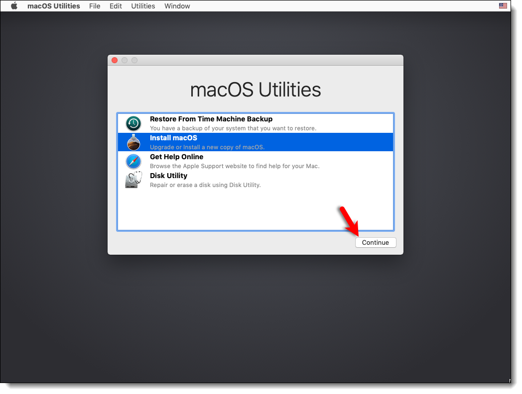 Select Install Macos Mojave