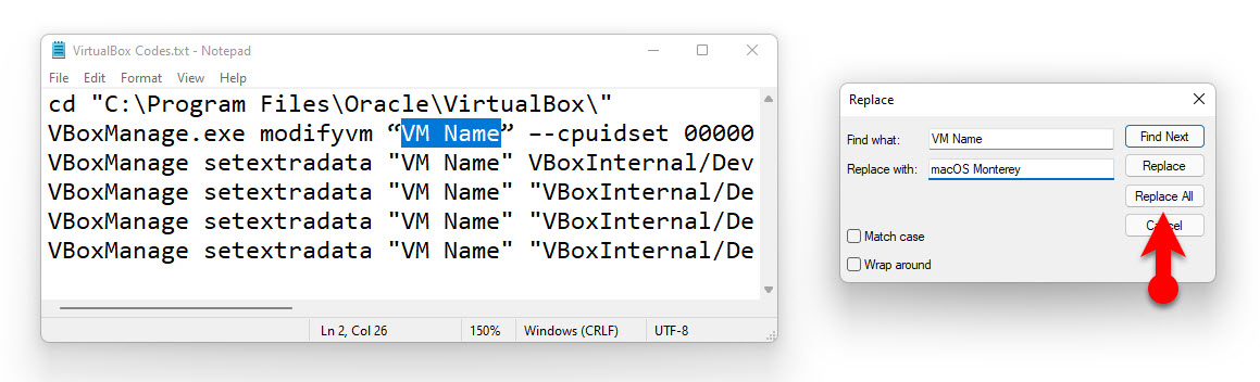 10 Modifying The Vm Name In The Notepad