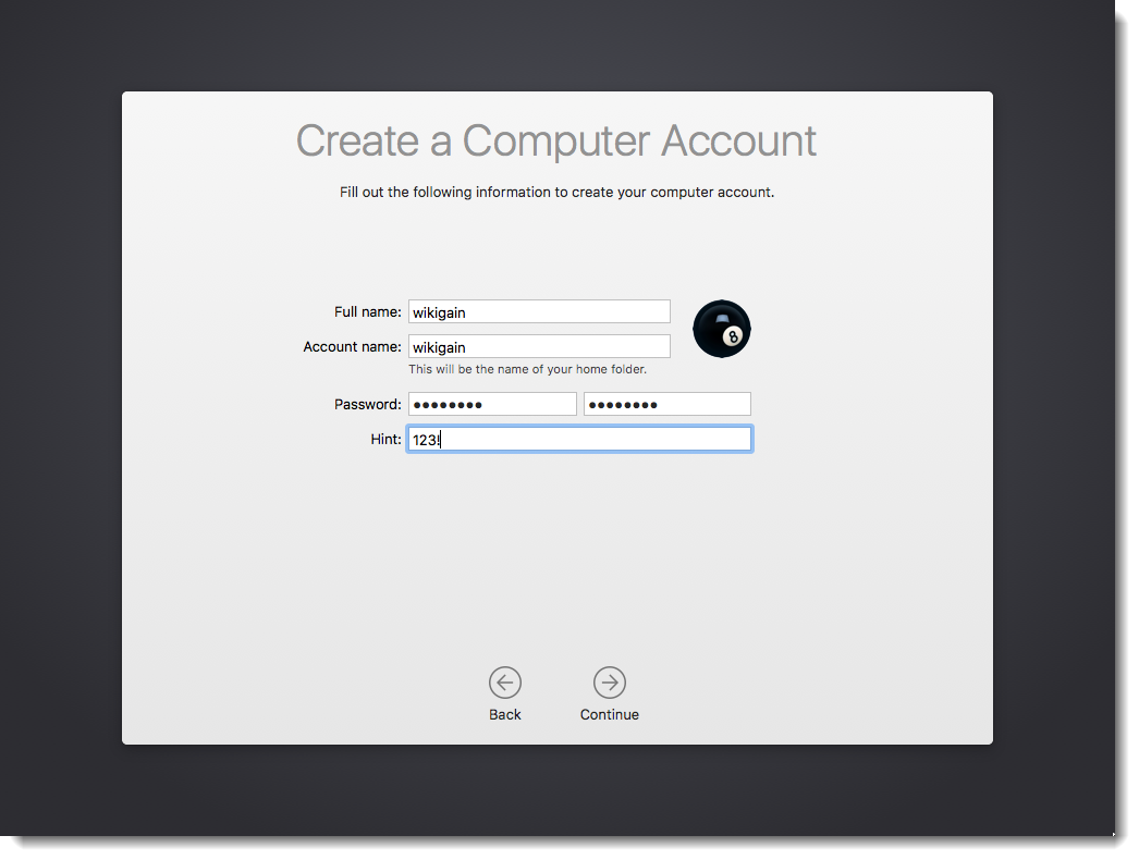 Create Macos Sierra Computer Account