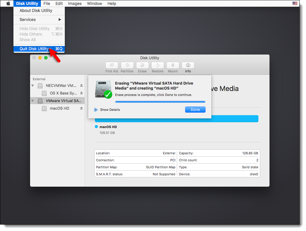 Quit Disk Utility 3