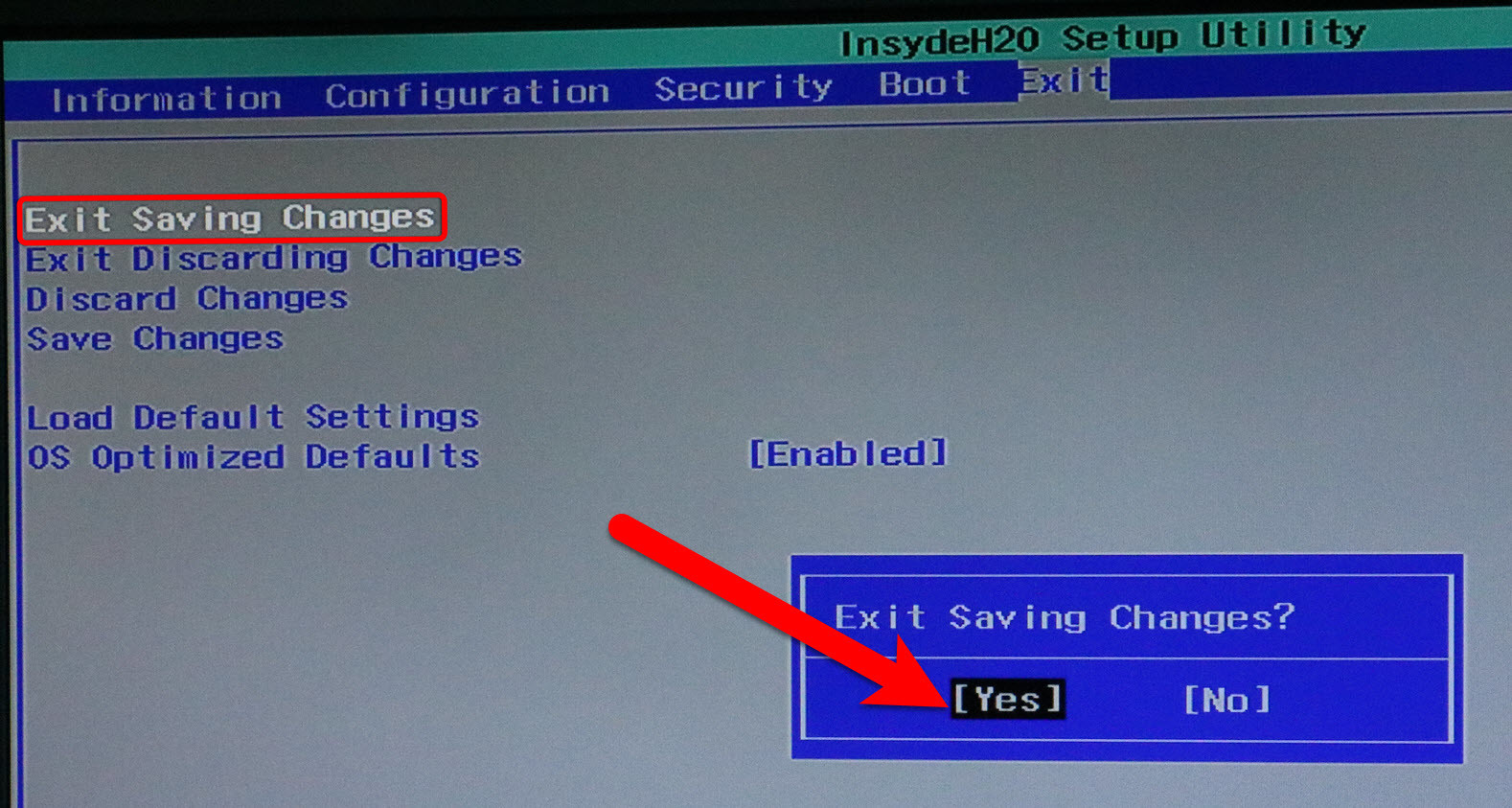 Exit Saving Changes