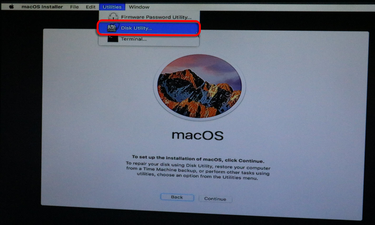 Utilities Disk Utility