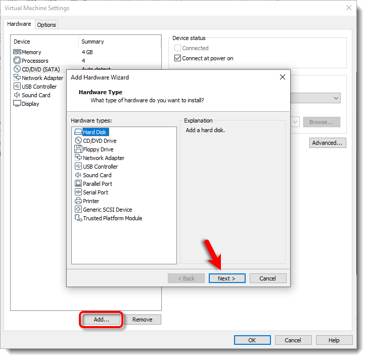 Add New Hard Disk 2