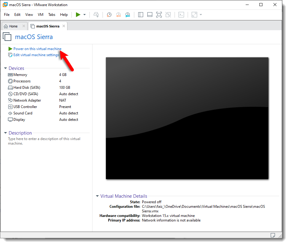Power On Macos Sierra Vm