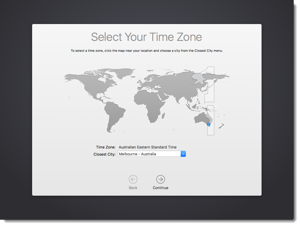 Select Your Time Zone