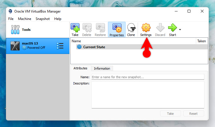 8 Access Virtualbox Settings