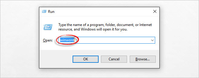 Open Word 2016