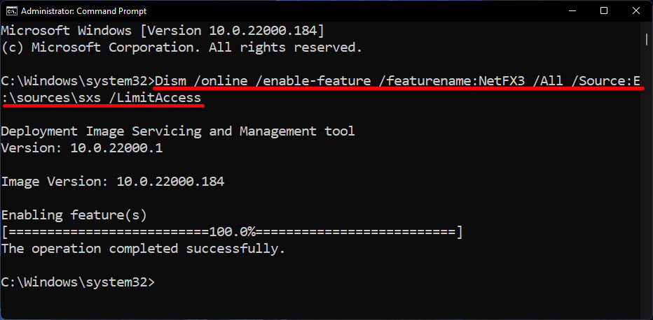 enable net framework 3 5