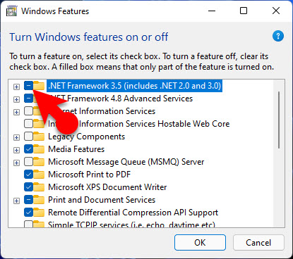 net framework 3 5 is installed
