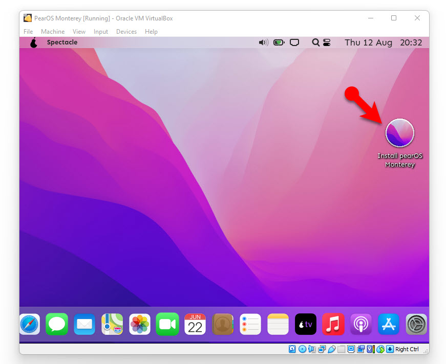 Launch Pearos Monterey Installer