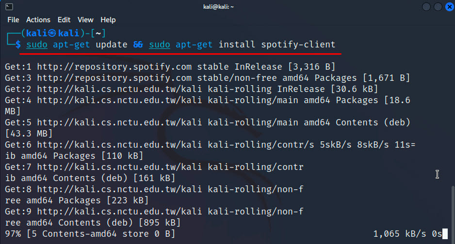 Install Spotify In Kali
