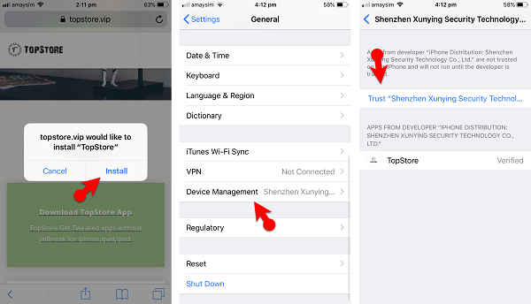 Installez gratuitement les applications Tweaked sur iOS 12.1 (application TopStore)