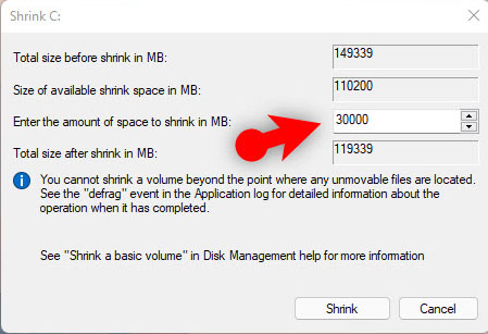 3 Shrink Volume