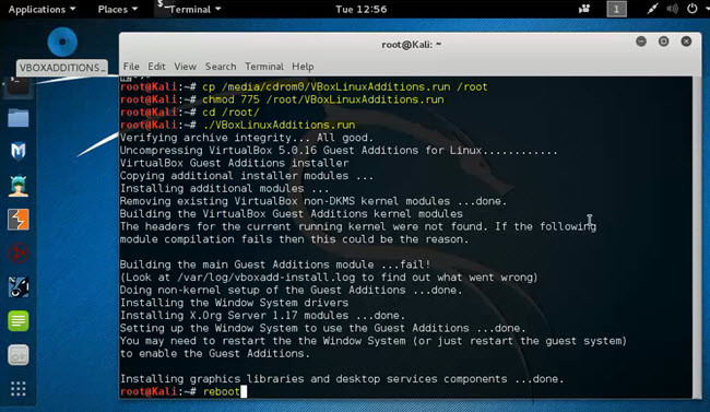 Installing Virtualbox Guest Additions Kali