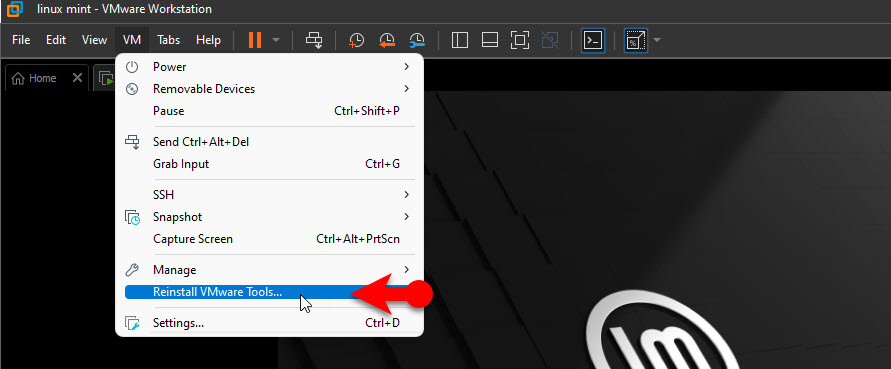Insert Vmware Tools