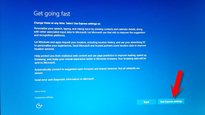 Use Express Settings 2