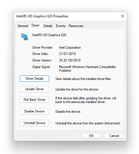 Driver Properties