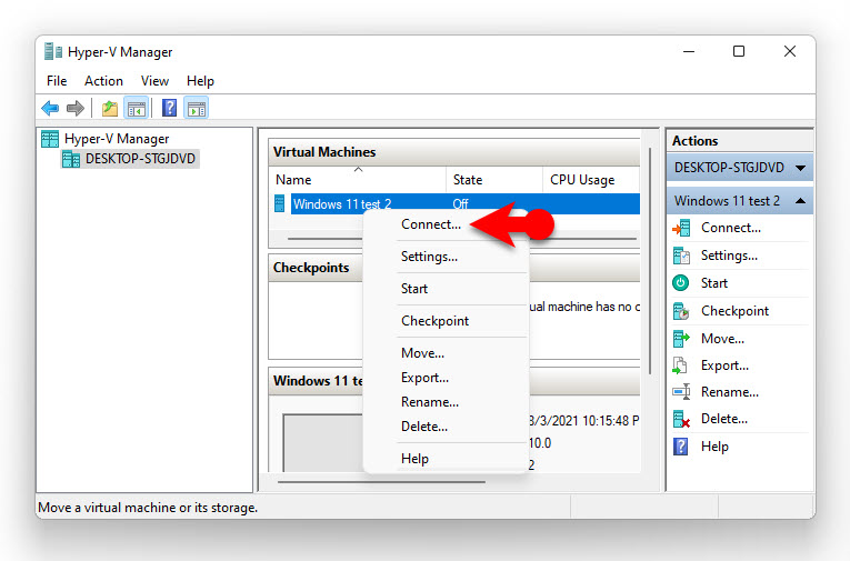 Launch Virtual Machine In Hyper V