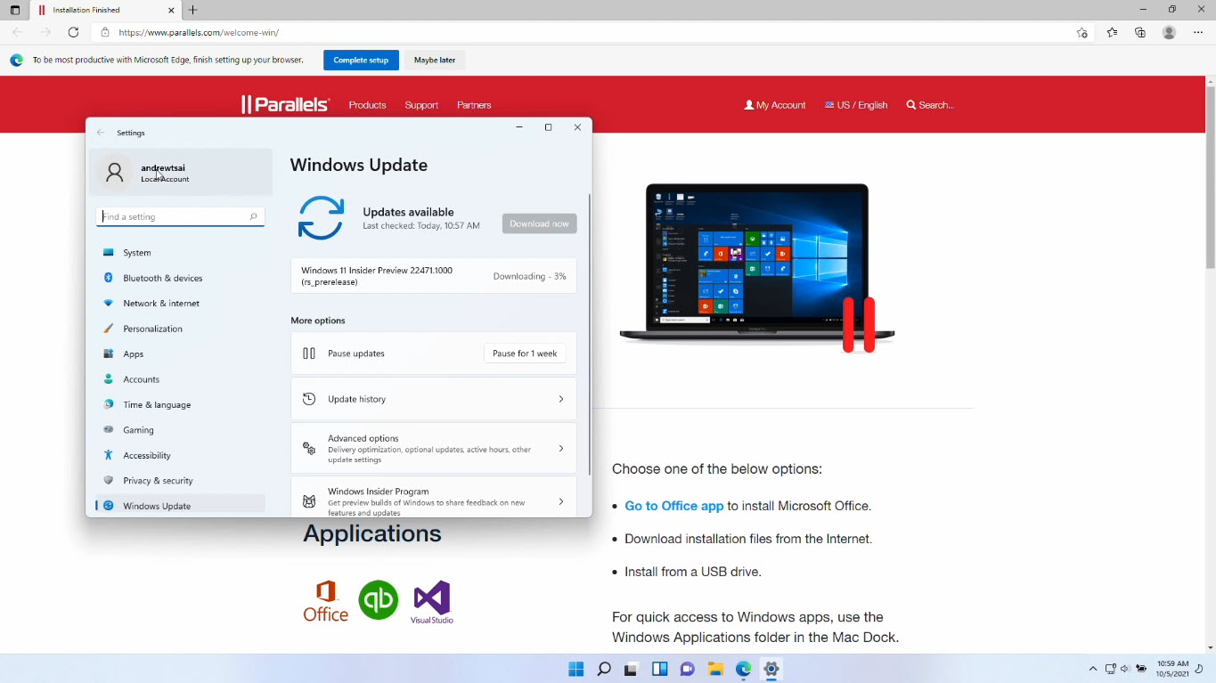 6 Parallel Desktop Is Downloading Windows Is Drivers