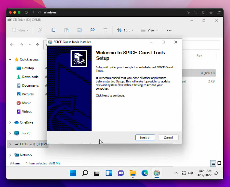 13 Install Spice Guest Tools