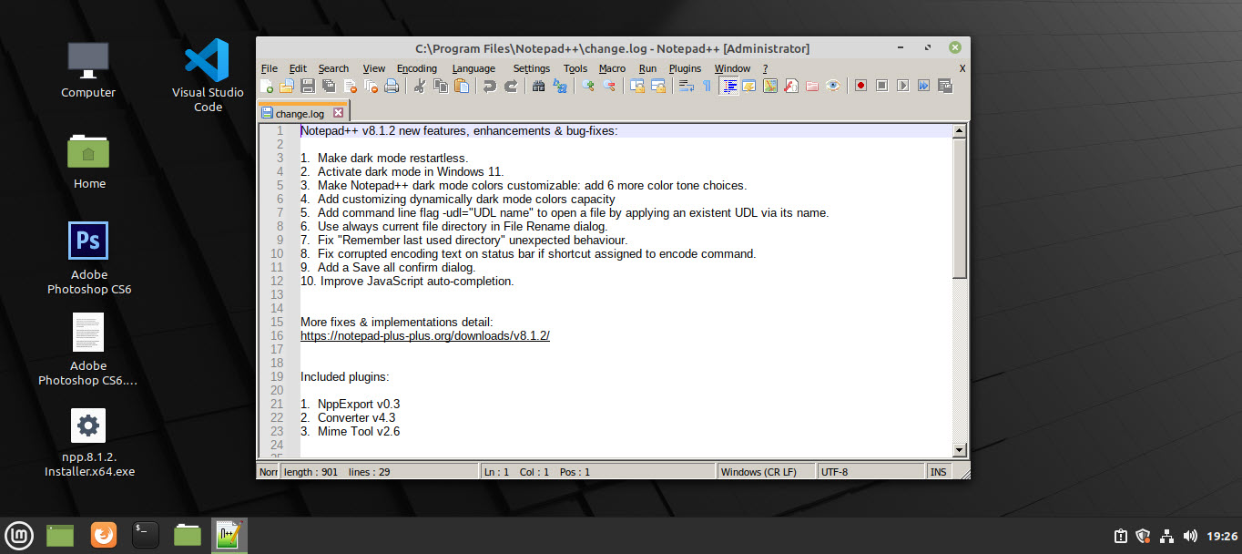 Running Notepad In Linux Mint