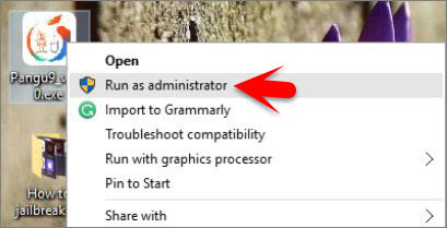 Run Pangu As Administrator