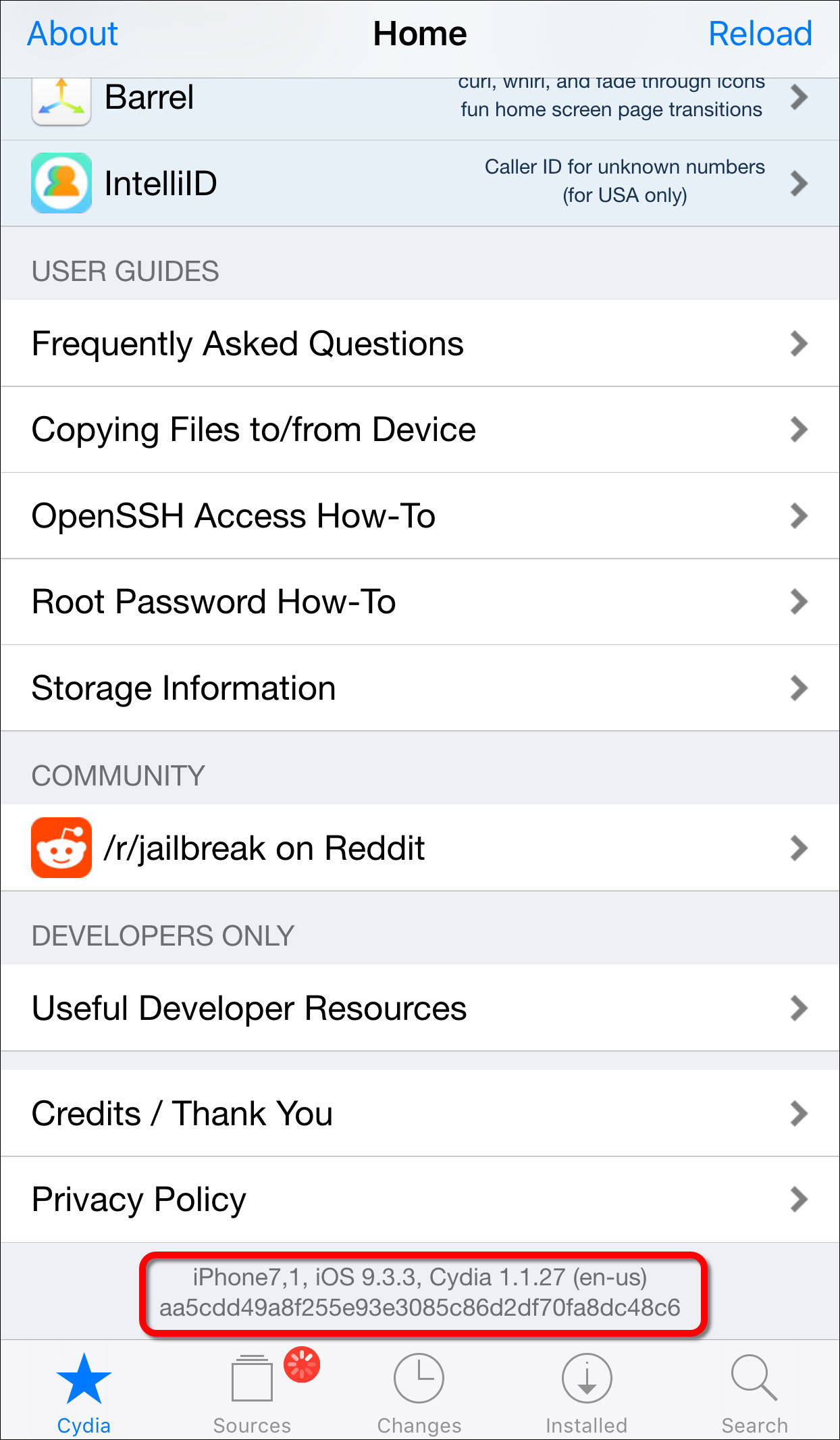 Cydia Dashboard