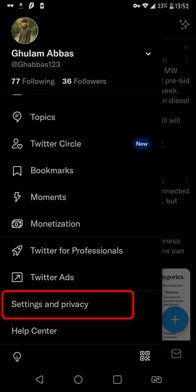 1 settings and privacy