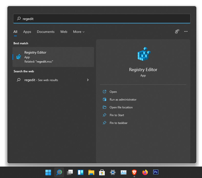 Open Registry Editor