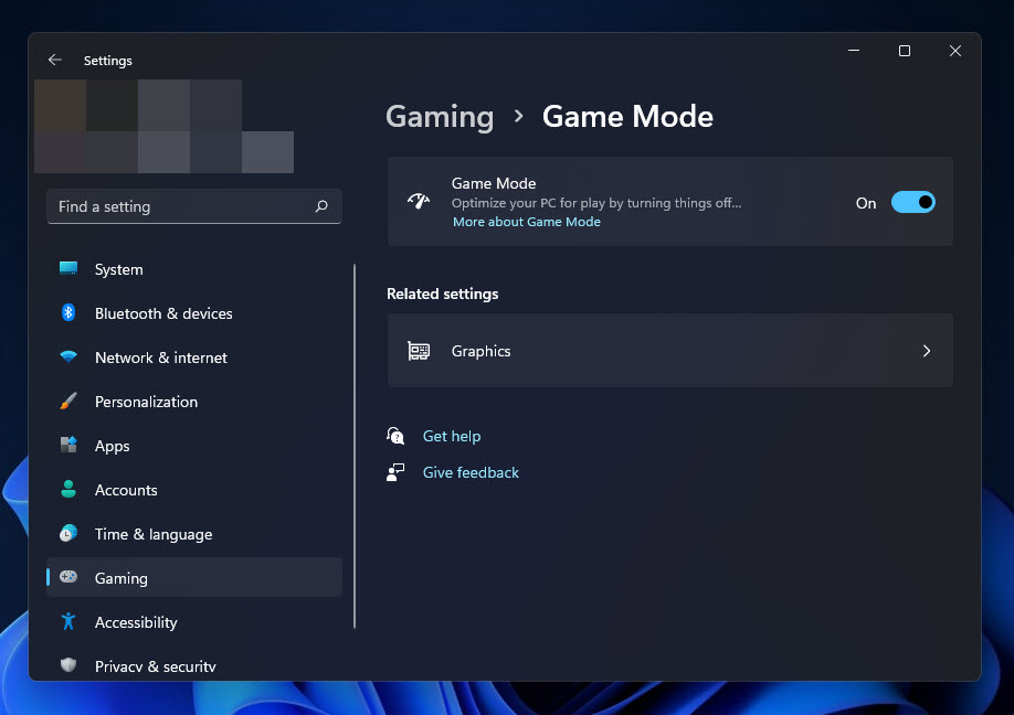Enable Game Mode