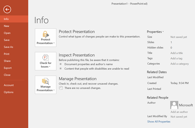 File Tab Info