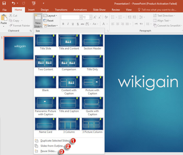 New Slide Navigation