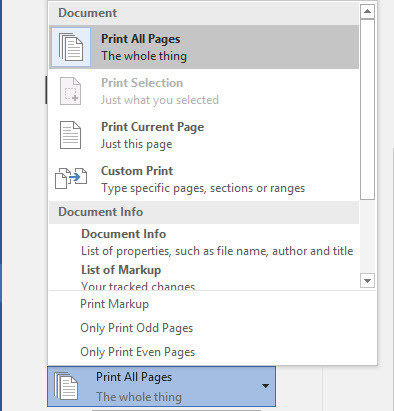 Print Options