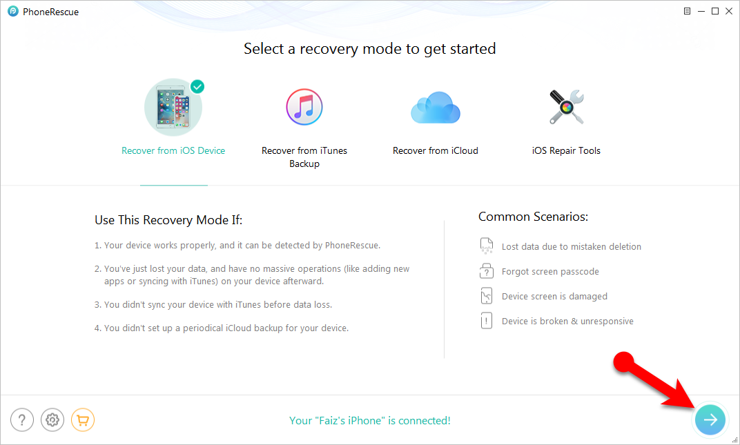 Select Recover From Ios Device