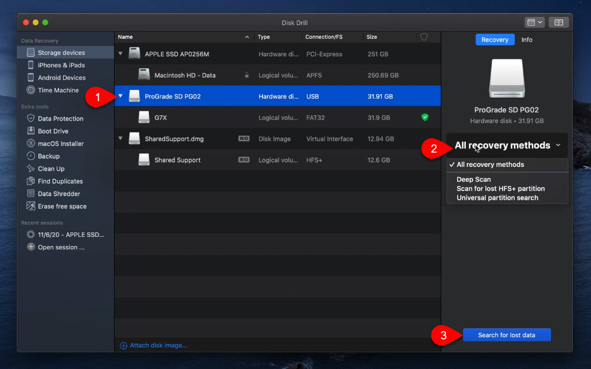 Start Scanning For Deleted Files