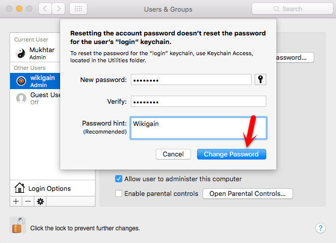 Change Mac Password