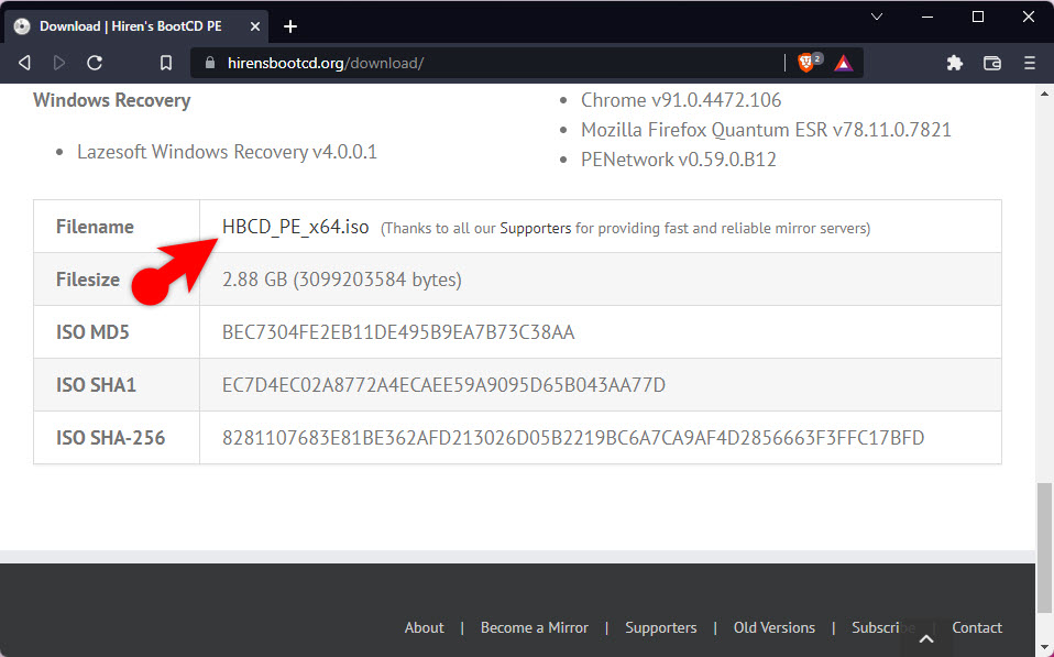 Download Hirens Boot Winpe
