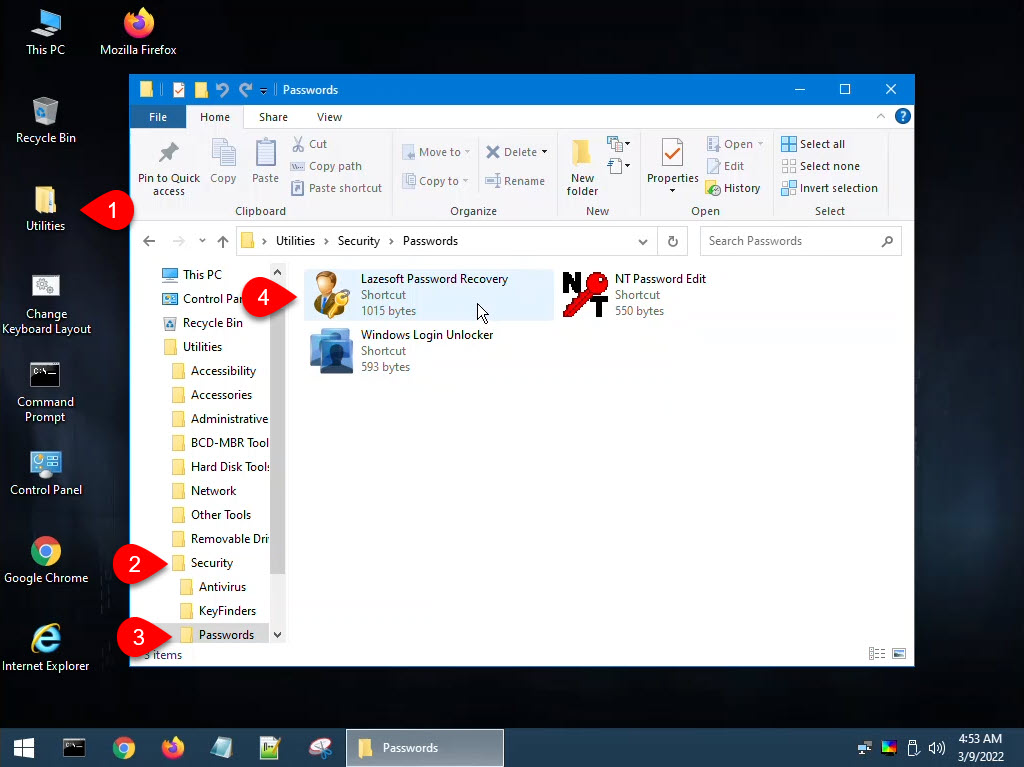 Open Lazesoft Password Recovery