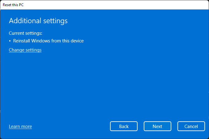 Additional Settings