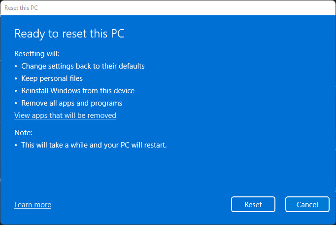 Ready To Reset This Pc 2