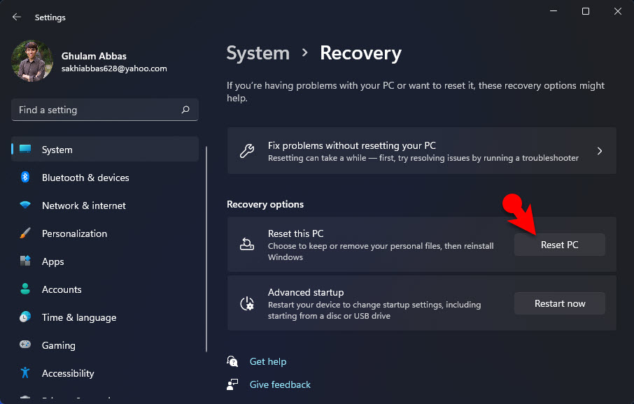 Reset Pc