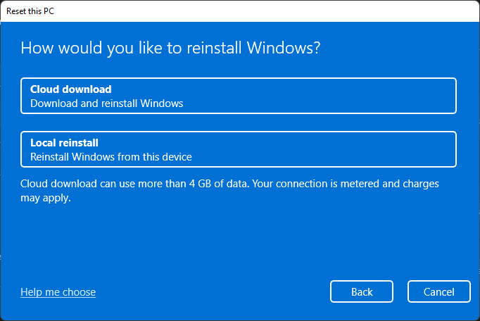 Réinitialiser le PC Windows 11 aux paramètres d'usine par défaut