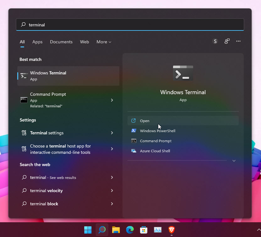 Open Windows Terminal