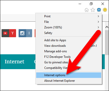Internet Explorer Menu 2