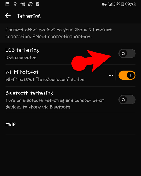 Enable Usb Tethering