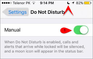 Enable Do Not Disturb Manually