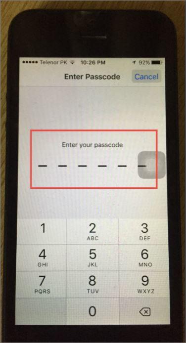 Enter Passcode